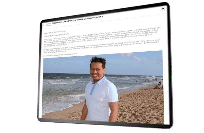 Tablet displaying Imagine Purpose curriculum.