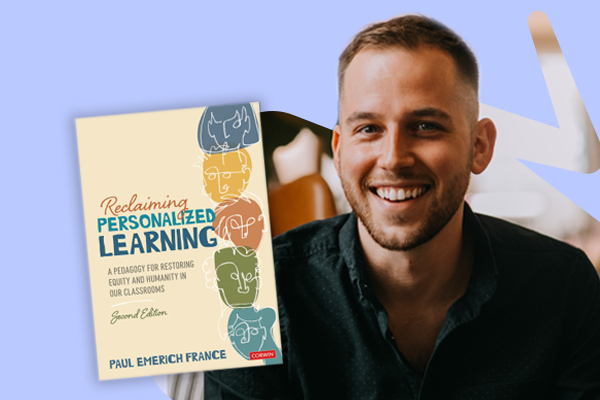 Author photo and book cover: Reclaiming Personalized Learning with Paul Emerich France.