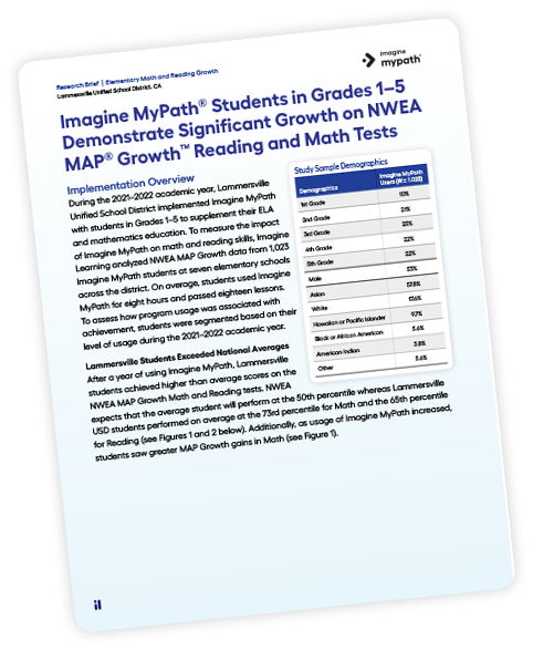 Cover page of an Imagine MyPath Research Brief