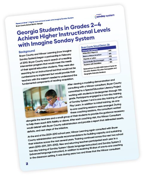 Cover page of an Imagine Sonday System research paper.