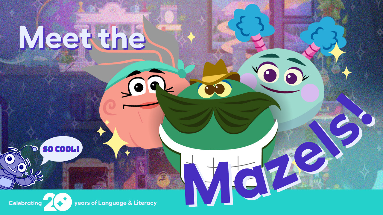 Three Mazel characters with a "Meet the Mazels" text overlay.
