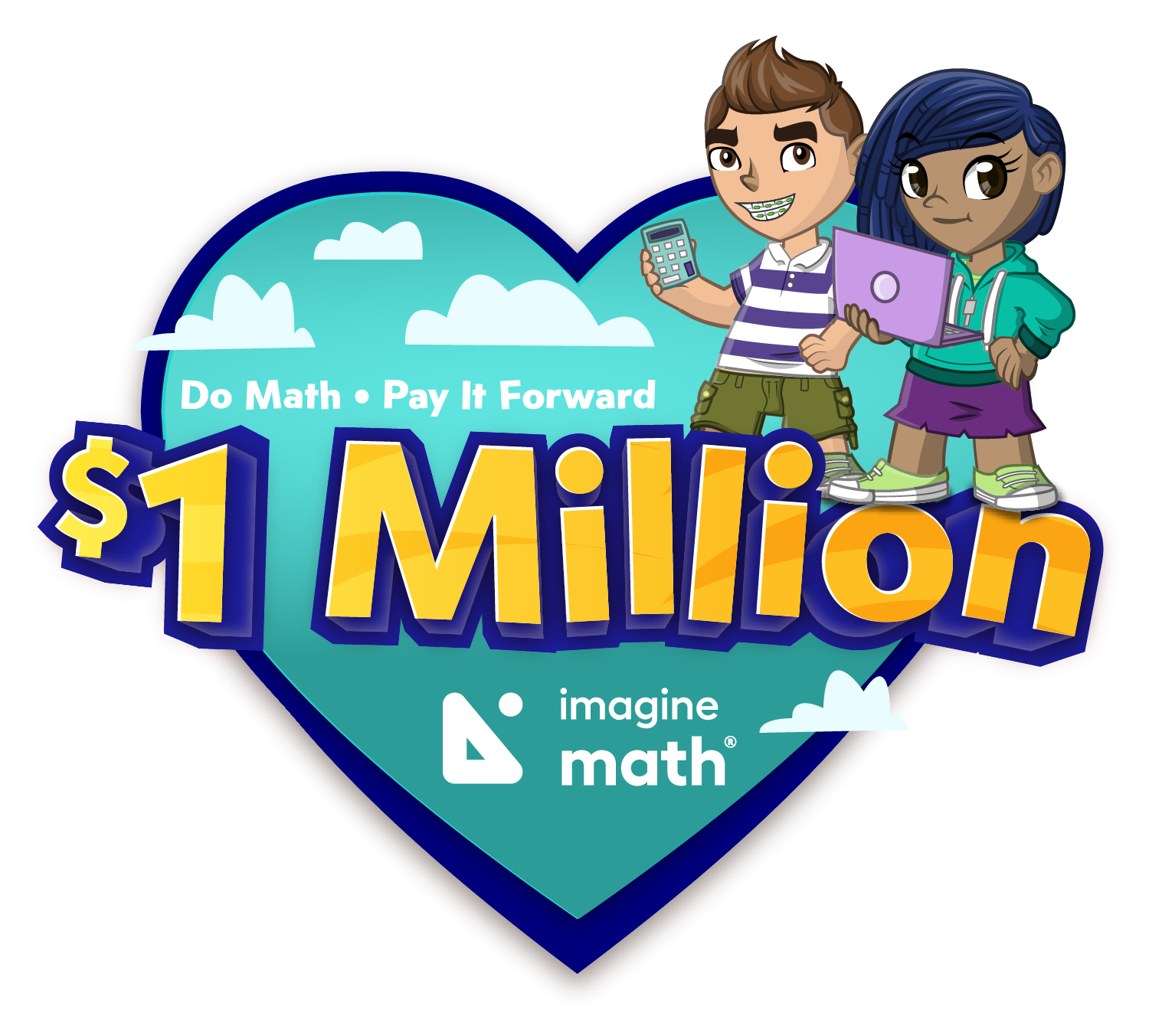 $1 Million logo, Do math, pay it forward. 