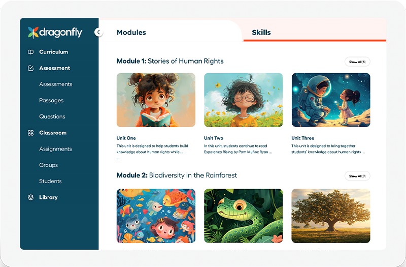 Preview of Dragonfly's digital platform modules.
