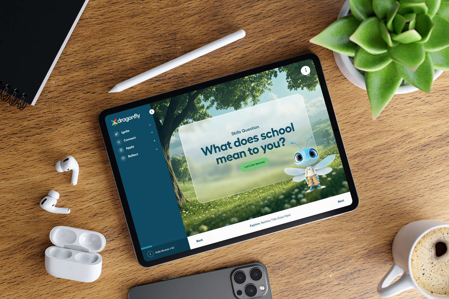 Tablet showing a preview from Dragonfly.