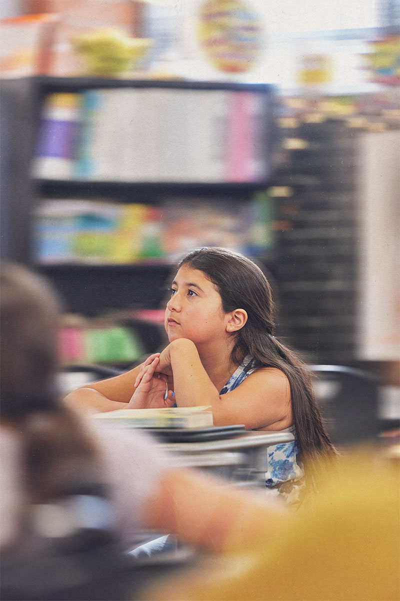 Student sitting at desk