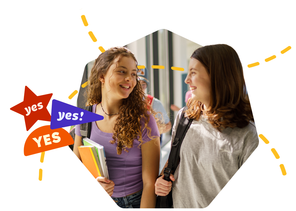 happy students talking